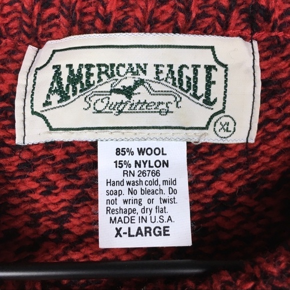 AMERICAN EAGLE OUTFITTERS Vintage Wool Blend Sweater Fisherman Crew Neck Size XL - Picture 3 of 9